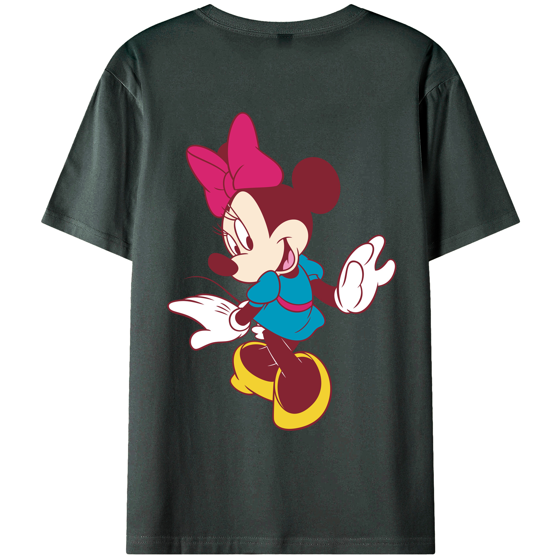 ミッキーマウス Mickey Mouse 綿100％ メンズ半袖Tシャツ（バックプリント） 通気性